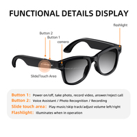 Gafas Inteligentes con Cámara HD 4K de 8MP, IA, Bluetooth, Estuche de Carga de 1400mAh, Audio de Oído Abierto, Foto y Video