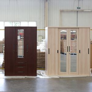 Muebles <span class=keywords><strong>de</strong></span> Dormitorio, Armario <span class=keywords><strong>de</strong></span> Metal con Puerta Corredera Espejada, Acabado en Color Nogal, Armarios <span class=keywords><strong>de</strong></span> Acero con Aspecto <span class=keywords><strong>de</strong></span> Madera, Personalizados - Product Image 3