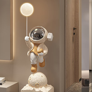 Spaceman Landing Large <strong>Statue</strong> Cartoon Style Luxury Astronaut Lamp Sculpture For Living Room Sofa <strong>Decorative</strong> Artistic Design - Product Image 1