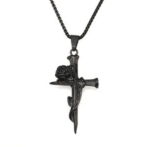 Collar con Colgante de Cruz de Acero Inoxidable para Hombre, en Oro, Plata y Negro, Estilo Gótico, Cristiano, Religioso, Biker, Hip Hop, Joyería Resistente al Agua - Product Image 5