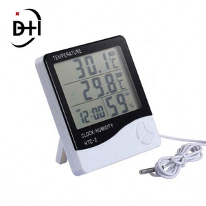 เครื่องวัดอุณหภูมิและความชื้นแบบดิจิตอล LCD สำหรับใช้ภายในอาคาร พร้อมนาฬิกาปลุก รุ่น HTC-1 - Product Image 3