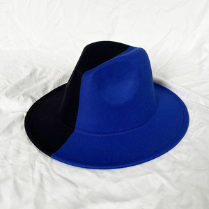 Vente en gros Chapeau en feutre personnalisé bicolore miniature à la mode élégante de couleur unie Nouveau Chapeau haut de forme plat pour femme Fedora pour homme et femme - Product Image 4