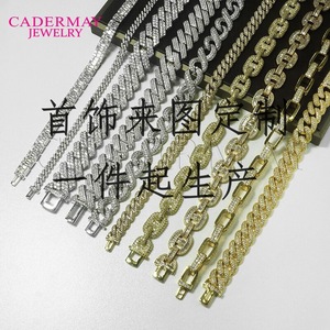 Cadermay Jewelry S925 Silver Diamond Link Bracelet Custom Made Unisex Everyday Wear - Product Image 1