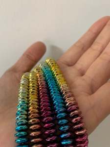 Pour Amazon Offre Spéciale dégradé coloré 4mm 6mm 8mm entretoise en hématite à facettes perles en vrac pour la fabrication de bijoux - Product Image 6