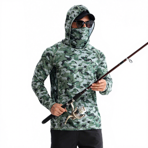 Sweat-shirt de pêche camouflage pour homme UPF 50, manches longues, anti-UV, protection solaire - Product Image 4
