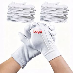 Guantes Blancos Personalizados para Hombre y Mujer con Cierre a Presión, Guantes de Uniforme para Desfiles, Disfraces, Servicio Personalizado, Funerales, Trajes Formales, Guardias - Product Image 1