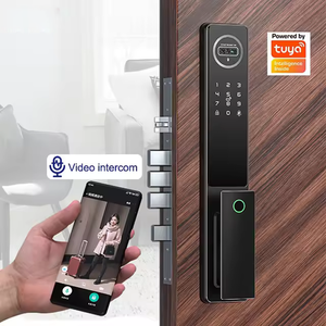 Tuya WIFI <span class=keywords><strong>verrouillage</strong></span> intelligent entièrement automatique reconnaissance d'empreintes digitales du visage 3D interphone Audio bidirectionnel pour portes en bois stockage de données en nuage - Product Image 3