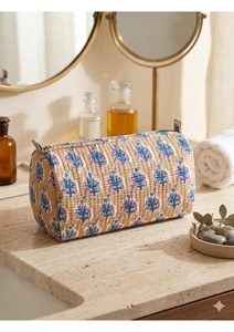 Bohemian Style Textile Cosmetic Storage Bag With Colorful Geometric Pattern Secure Zipper Closure Lightweight Portable <b>Makeup</b> - Product Image 4