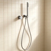 Ensemble de douche à main mural WEIHAO en chrome, poignée moletée, chrome poli, fonction simple, pour salle de bain