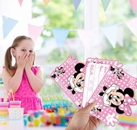 Penjualan terlaris pabrik tema kartun Set pesta ulang tahun perlengkapan pesta dengan Minnie Mouse tema undangan kartu untuk dijual