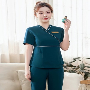 <span class=keywords><strong>Tunique</strong></span> de massage thaï pour femme, élastique, logo personnalisé, industrie de la beauté, vêtements de <span class=keywords><strong>travail</strong></span> de technicienne en salon, uniforme de spa pour femme - Product Image 5
