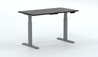 Bureau d'angle exécutif pour la maison, livraison directe, gris, réglable électriquement