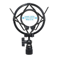 Support antichoc universel pour microphone Yinyu MSA026B avec cordons élastiques anti-vibrations pour l'enregistrement en studio et la diffusion de podcasts