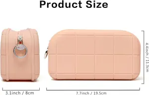 卸売カスタム高級化粧バッグ女性用大容量防水シリコントラベルジッパー化粧品バッグケース