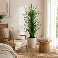 Arbre artificiel en PE de 1,5 m, Plante Dracaena réaliste, ignifuge, résistante aux UV, écologique, en pot noir, direct usine