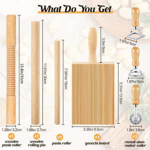 7-Mảnh Gỗ Gnocchi Hội Đồng Quản Trị & <span class=keywords><strong>Ravioli</strong></span> Tem Cán <span class=keywords><strong>Pin</strong></span> Set-Nhà Bếp Quà Tặng Cho Mì Ống Những Người Yêu Thích - Product Image 5