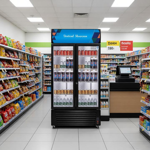 Réfrigérateur vertical de présentation avec porte vitrée 200L 380L pour boissons, bières et boissons gazeuses, idéal pour hôtels, bars et magasins - Product Image 3