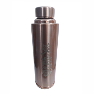 Mat Polish White Flower Print Pure Copper Handcrafted Joint Free Leak Proof Flasks and for Ayurvedic Health Benefits - Product Image 5