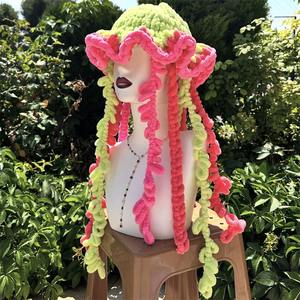 हस्तनिर्मित जैक्वार्ड ने जेलीफ़िश बेनियों को रचनात्मक फैशन वयस्क यूनिसेक्स आकस्मिक टोपी नई शुद्ध डिजाइन क्रॉस-बॉर्डर - Product Image 3