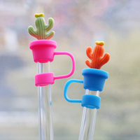 Tapones de paja de cactus, protectores de paja para vaso Stanley de 40 Oz con asa, tapas de paja a prueba de polvo para botella de agua