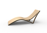 Chaise longue d'extérieur en plastique écologique en forme de S, durable, imperméable, pour la piscine, la terrasse, la plage et la détente dans la cour