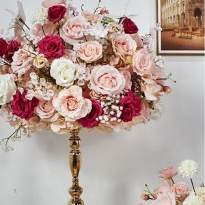 Luxe Modern Silk Burnt Orange für Blush Pink Hochzeits <span class=keywords><strong>blume</strong></span> Mittelstücke Künstliche Blumen Corsage Verschiedene Farben - Product Image 2