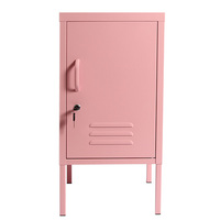 Mini armoire de rangement métallique durable rose à une porte pour jouets d'étudiant, idéale pour les États-Unis