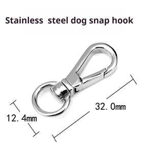 Crochet à ressort pour chien en acier inoxydable 304/316, boucle de 32 mm, argent/or/rose, plaqué nickel poli, sans nickel, écologique, accessoire durable - Product Image 3