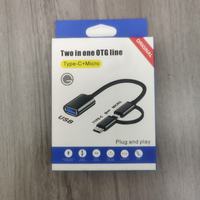 Adaptateur USB Type-C + Micro 2-en-1 avec fonction OTG, neuf, protection OTP pour téléphones mobiles, tablettes et ordinateurs portables