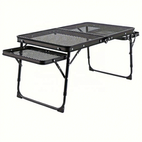 Table de camping pliable moderne en fer forgé - Mobilier d'extérieur léger pour pique-nique, plage et parc
