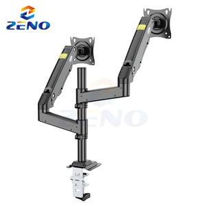 <span class=keywords><strong>Support</strong></span> de moniteur <span class=keywords><strong>double</strong></span> à ressort à gaz Zeno, <span class=keywords><strong>bras</strong></span> articulé pour écrans de 17 à 32 pouces, fixation <span class=keywords><strong>double</strong></span> écran, <span class=keywords><strong>support</strong></span> de bureau pour moniteur LCD <span class=keywords><strong>TV</strong></span> - Product Image 2