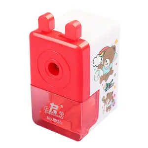 Alta qualidade Lápis Sharpener Cartoon bear Plastic Pencil Sharpener Para Crianças Presentes Papelaria Escola Fornecedor