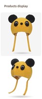 Gorro de Punto Cálido para Niños de Jardín de Infancia, Protección para los Oídos a Prueba de Frío, Gorro Infantil de Nailon con Diseño de Panda