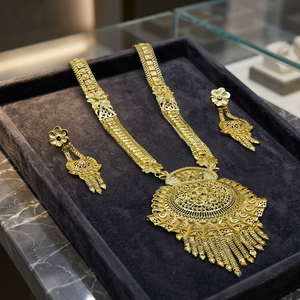 Joyería Tradicional con Diseño Floral Chapada en Oro Micro de 14K, 18K y 24K al por Mayor, Joyería de Moda, Conjunto de Joyería Larga con Forma de Oro Micro - Product Image 2