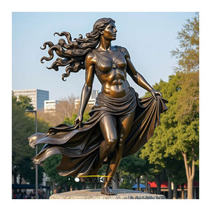 ประติมากรรมเทวดาดนตรีขนาดใหญ่ทำจากทองสัมฤทธิ์ กำลังเล่นไวโอลิน งานหล่อแบบหล่อขึ้นรูป - Product Image 5