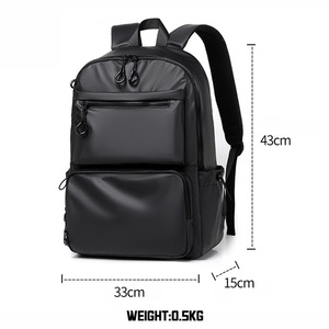 Fábrica 15,6 pulgadas logotipo personalizado impermeable Oxford Pu Material hombres de negocios mochila de viaje mochila para ordenador portátil - Product Image 5