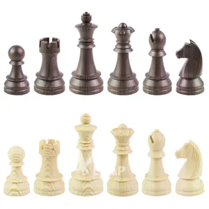 LEAP Factory Suppliers Luxury heavily weighted ABS material Chess Pieces Sets in wood look