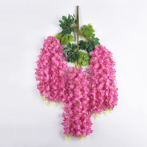 Ghirlanda di Glicine Artificiale in Seta Senmasine Rosa per Matrimoni, San Valentino e Festa della Mamma, Decorazione da Appendere a Parete - Product Image 1