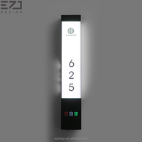 Signalisation de chambre d'hôtel moderne en acrylique illuminée EZD, compatible avec le système de sonnette intelligente pour les projets hôteliers, plaque de porte d'hôtel