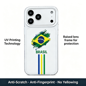 Custodia Magnetica Anti-Graffio <span class=keywords><strong>per</strong></span> <span class=keywords><strong>iPhone</strong></span> Serie 17/15 Pro Max & Plus, con Tema Nazionale Bandiera Brasiliana Blu <span class=keywords><strong>Giallo</strong></span> Verde - Product Image 4