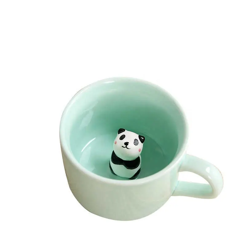 귀여운 작은 동물 세라믹 우유 머그잔 만화 3D 커피 차 머그잔 아침 컵 참신 선물 230ml