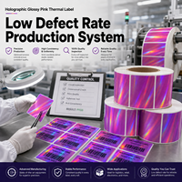 Étiquettes thermiques violettes pour codes-barres, fourniture directe d'usine, étiquettes thermiques directes pour emballage, autocollantes en rouleau
