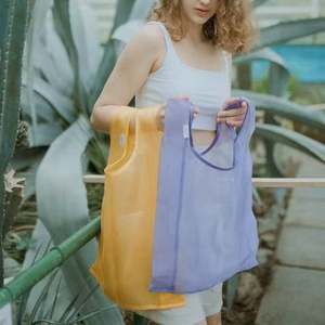 Personnalisé 43*33cm RPET Nylon Mesh Shopping Sac à Bandoulière Écologique Réutilisable Vintage Lady Fruit Stockage Sac Fourre-Tout Pliable Élégant - Product Image 5