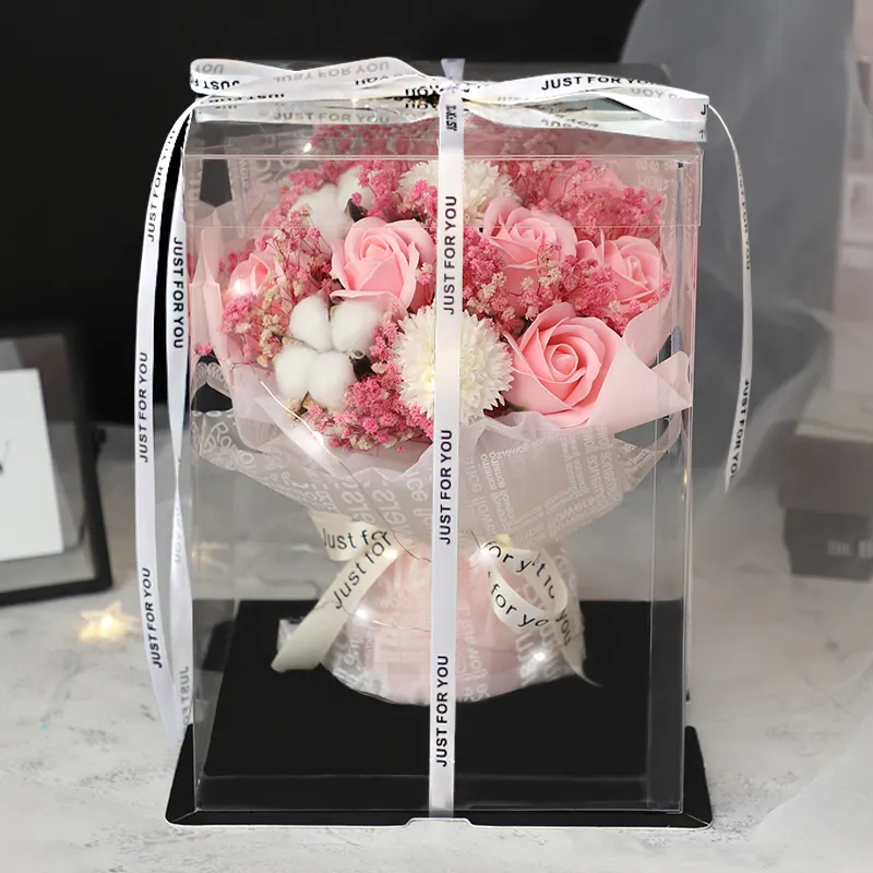 Chinese Fabriek Prijs Gift Roze Rose Bloemen Boeket Decoratie