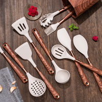 TOALLWIN 2026 – Nouveauté Tendance : Ensemble d'ustensiles de cuisine en silicone effet bois – Ustensiles de cuisson en silicone
