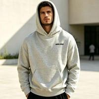 Hoodie tebal mewah 100% katun ukuran besar unisex dengan cetakan flocking