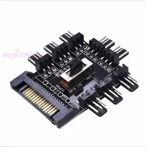 Kipas pendingin Splitter Multi cara, Hub kipas pendingin dengan saklar LED PC komputer IDE / SATA 1 ke 10 4 pin 4PIN 12V adaptor PCB soket daya