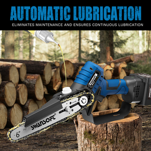 Tronçonneuse sans fil Swansoft 6 pouces, sans balais, modèle CS-2S, 21V 4Ah, pour la coupe du bois, l'élagage des arbres et le jardinage - Product Image 4
