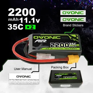 Ovonic 3S 11.1V 35C 2200MAh Lipo Batterie XT60 Plug pour RC FPV Avion <span class=keywords><strong>Hélicoptère</strong></span> Drone Racing Modèle Hobby 2pcs Par Pack - Product Image 5