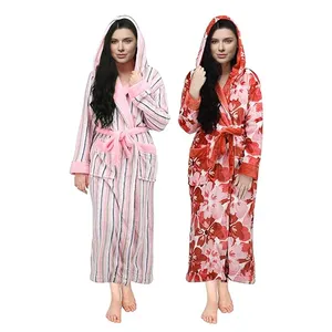 Wholesale Hotel Home Custom Printed Organic Sustainable Soft Large Thickened Flannel Adult Fleece Bathrobe